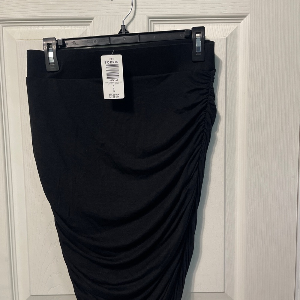Torrid Cinched Black Super Soft Mini Skirt